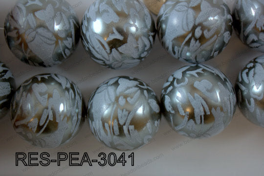 Resin Pearl Round Silver 28-30mm RES-PEA-3041