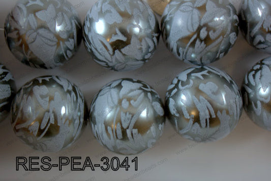 Resin Pearl Round Silver 28-30mm RES-PEA-3041