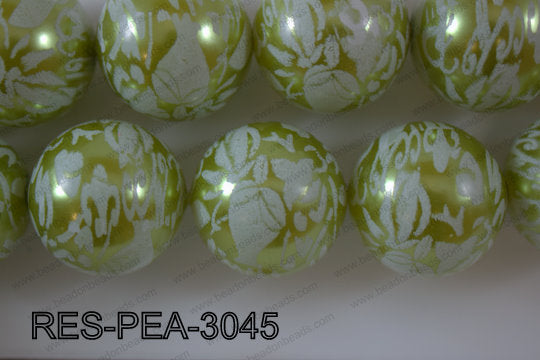 Resin Pearl Round Green 28-30mm RES-PEA-3045