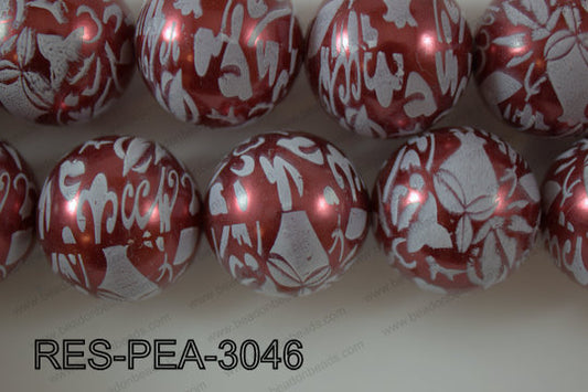 Resin Pearl Round Red 28-30mm RES-PEA-3046