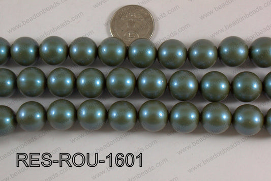Acrylic  round satin 16mm Teal RES-ROU-1601