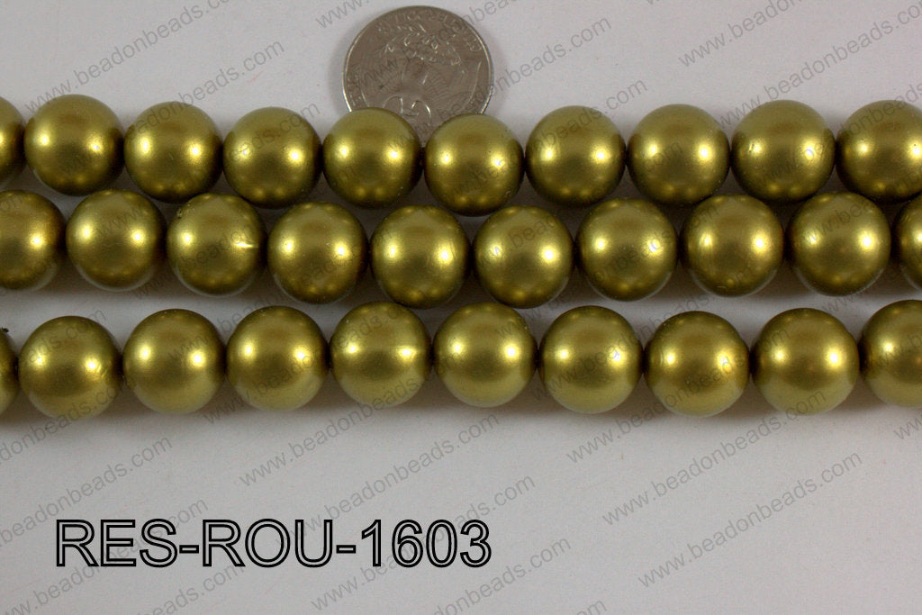 Acrylic  round satin 16mm gold RES-ROU-1603