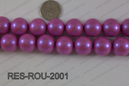 Acrylic round satin 20mm hot pink RES-ROU-2001