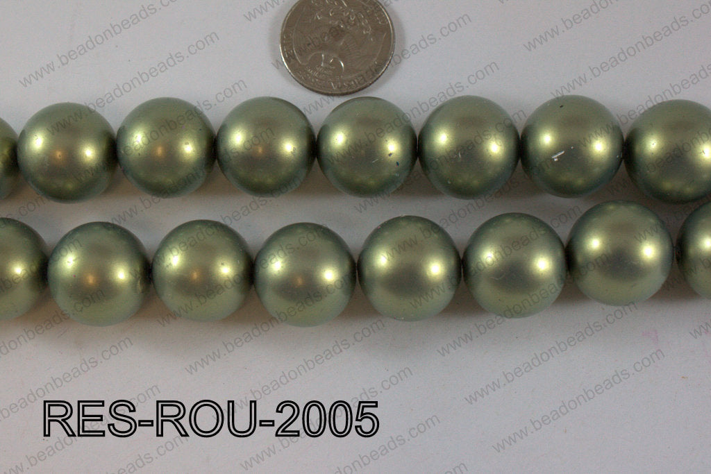 Acrylic round satin 20mm green RES-ROU-2005