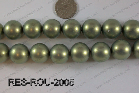Acrylic round satin 20mm green RES-ROU-2005