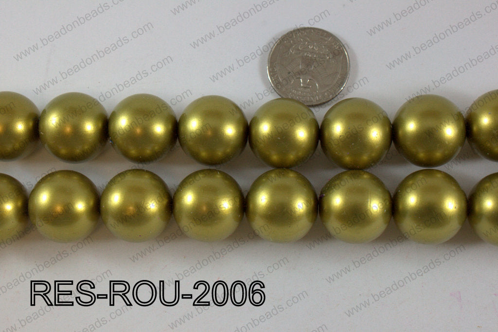 Acrylic round satin 20mm gold RES-ROU-2006
