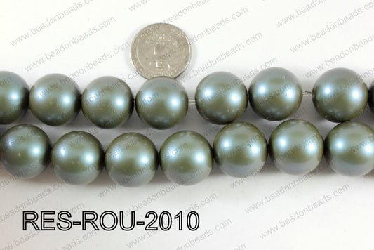 Acrylic round satin 20mm teal RES-ROU-2010