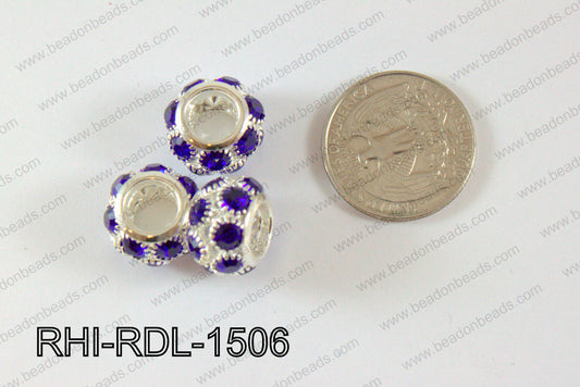 Rhinestone ball Rondelle 15mm dark blue RHI-RDL-1506