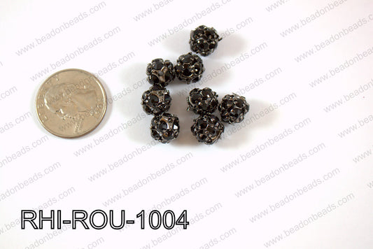 Rhinestone Balls 10mm black RHI-ROU-1004