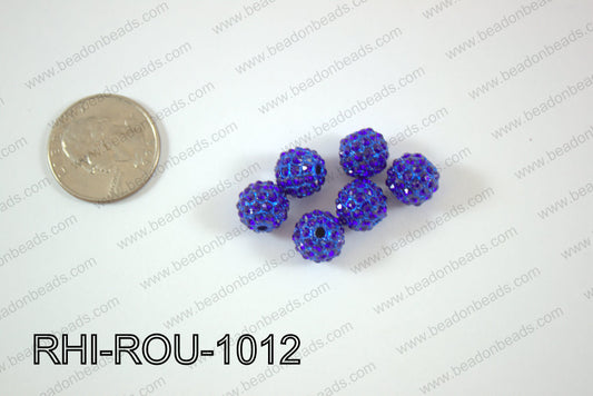 Rhinestone Balls 10mm dark blue RHI-ROU-1012