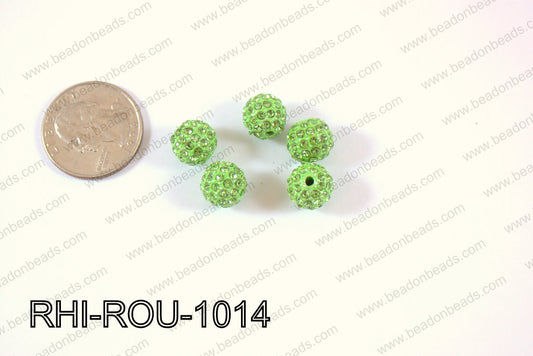 Rhinestone Balls 10mm green RHI-ROU-1014