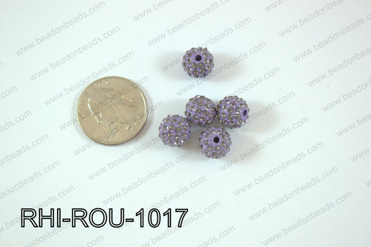 Rhinestone Balls 10mm purpleRHI-ROU-1017