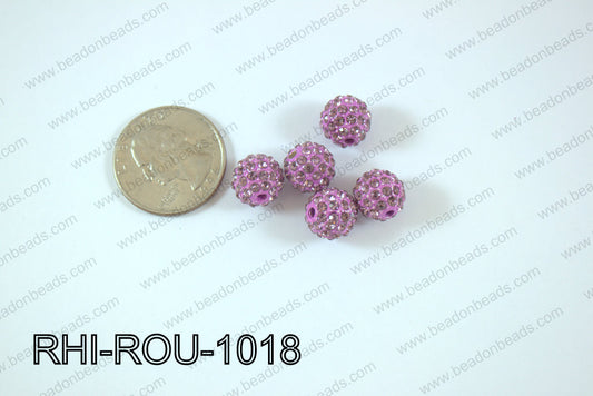 Rhinestone Balls 10mm dark pink RHI-ROU-1018