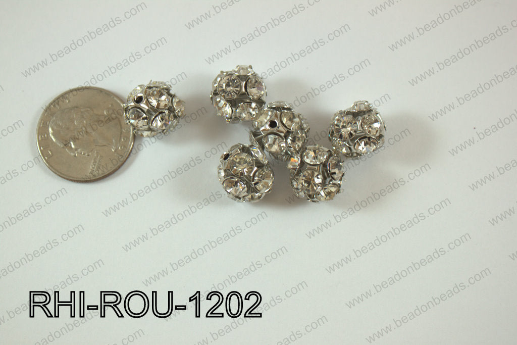 Rhinestone Balls 12mm gun metal RHI-ROU-1202