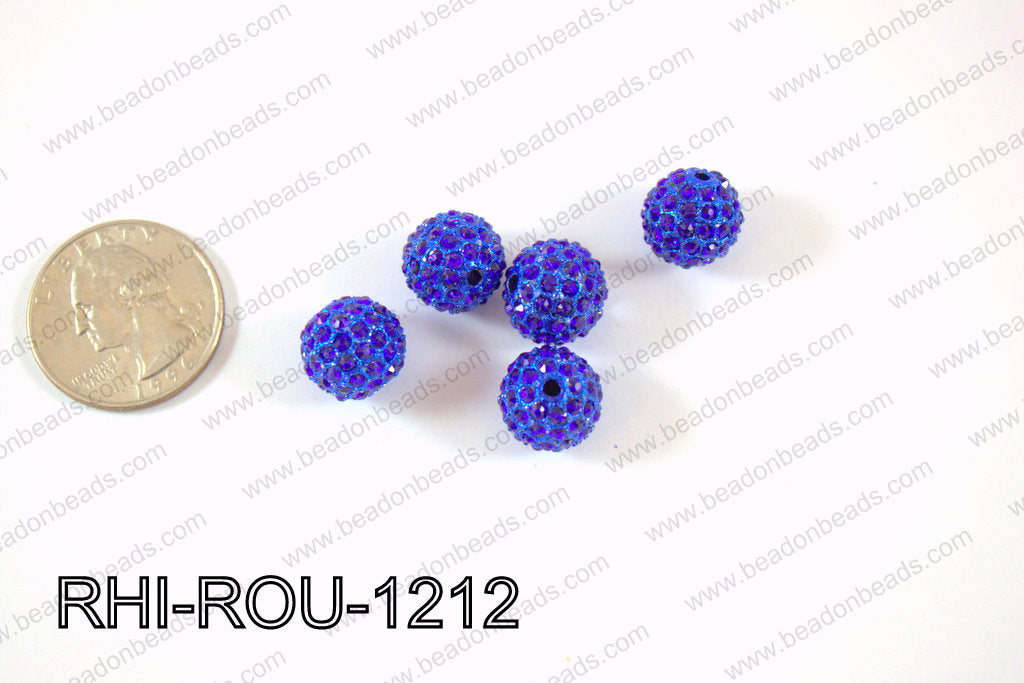 Rhinestone Balls 12mm dark blue RHI-ROU-1212