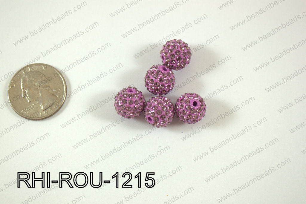 Rhinestone Balls 12mm dark pink RHI-ROU-1215