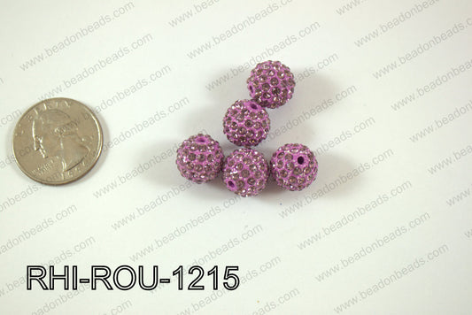 Rhinestone Balls 12mm dark pink RHI-ROU-1215
