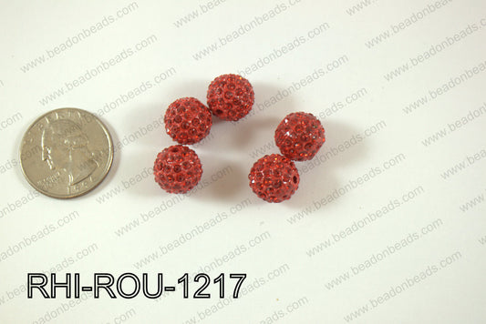 Rhinestone Balls 12mm red RHI-ROU-1217