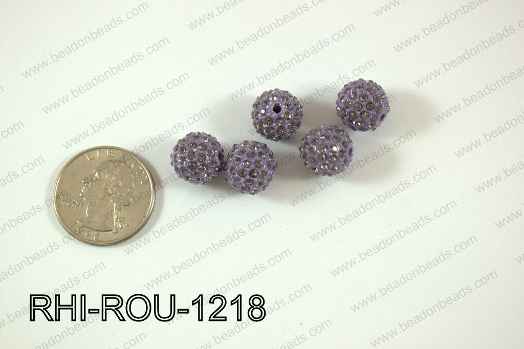 Rhinestone Balls 12mm purple RHI-ROU-1218