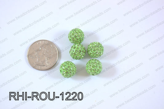 Rhinestone Balls 12mm green RHI-ROU-1220