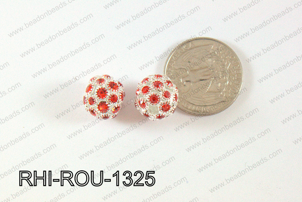Rhinestone Balls Round 13mm red RHI-ROU-1325