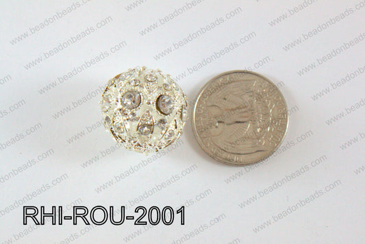 Rhinestone ball Round 20mm Light silver RHI-ROU-2001
