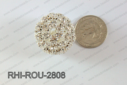 Rhinestone Balls Round 28mm silver RHI-ROU-2808