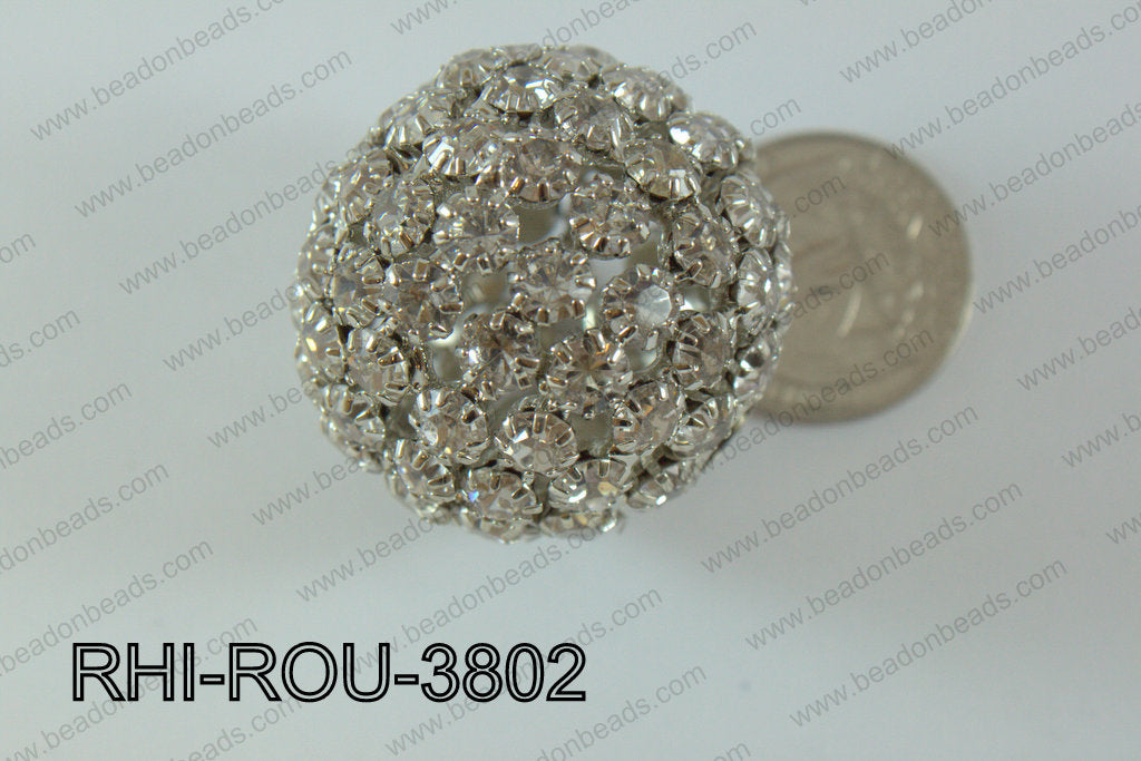 Rhinestone Balls Round 38mm dark silver RHI-ROU-3802