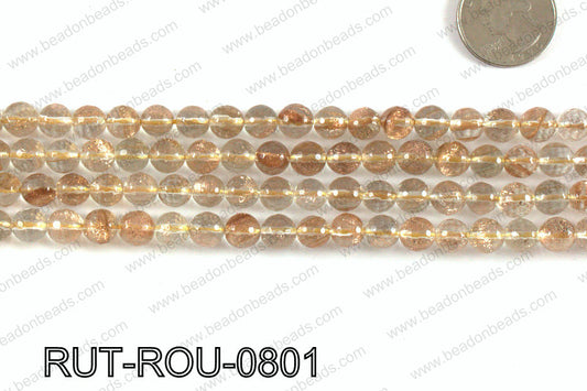 Imitation rutilated quartz faceted round 8mm RUT-ROU-0801
