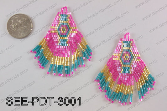Seed bead pendant 80mm SEE-PDT-3001