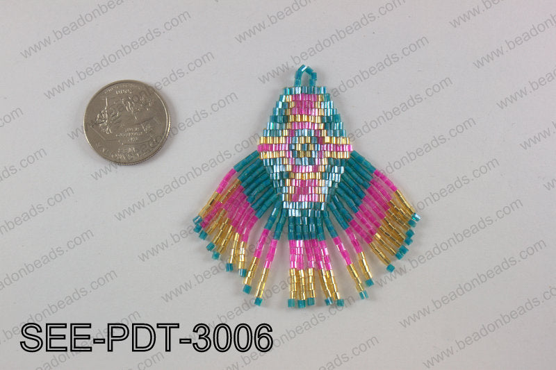 Seed bead pendant 80mm SEE-PDT-3006