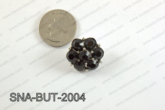snap button 20 mm black flower SNA-BUT-2004