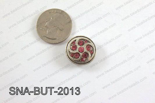 snap button 20 mm hot pink round SNA-BUT-2013