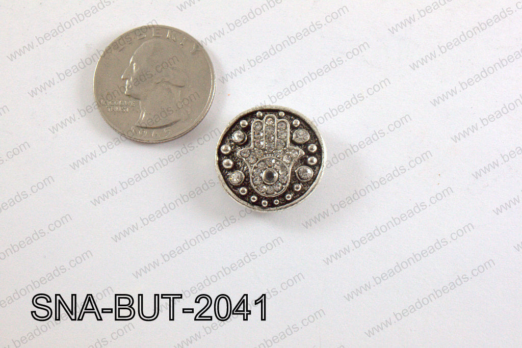 snap button 20 mm clear hamsa round SNA-BUT-2041