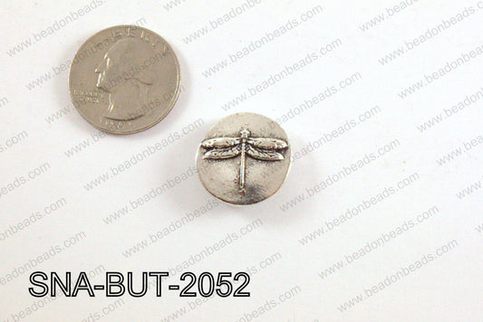 snap button 20 mm metal dragonfly round SNA-BUT-2052