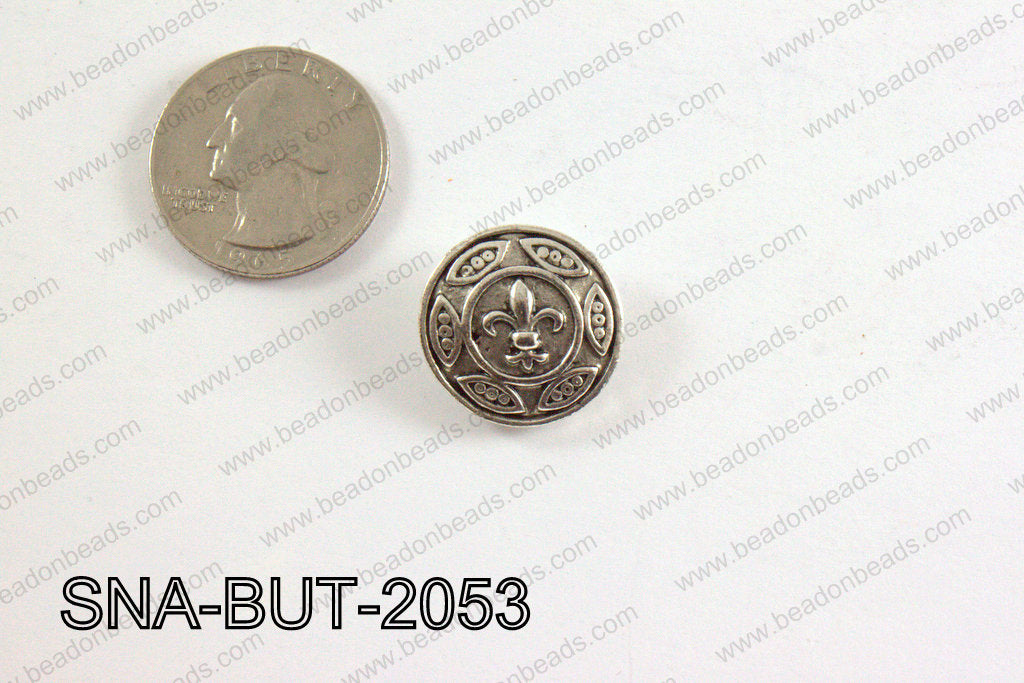 snap button 20 mm metal fleurde lis round SNA-BUT-2053