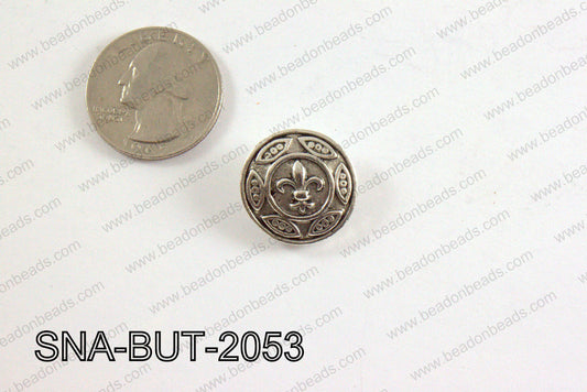 snap button 20 mm metal fleurde lis round SNA-BUT-2053
