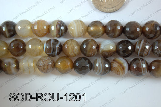 Sardonyx Round Faceted 12mm SOD-ROU-1201