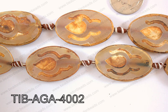 Tibetan Agate Oval 25x40mm TIB-AGA-4002