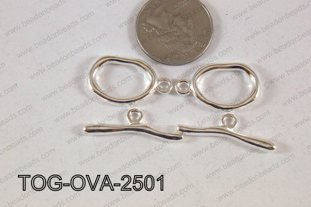 Toggle Oval Silver 25x16mm TOG-OVA-2501