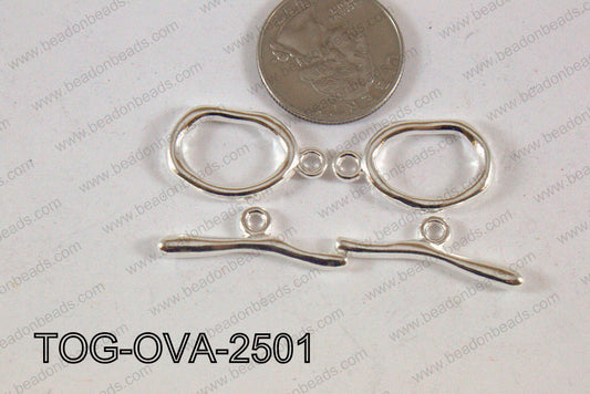 Toggle Oval Silver 25x16mm TOG-OVA-2501
