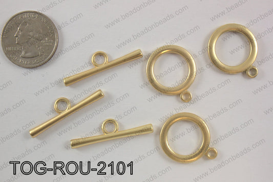 Toggle round 21mm, matte goldTOG-ROU-2101