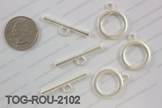 Toggle round 21mm, matte silverTOG-ROU-2102