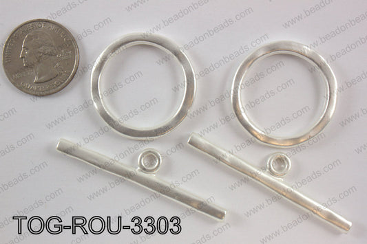 Toggle round 33mm, matte silverTOG-ROU-3303