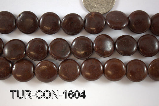Turquoise Magnesite Flat Coin 16mm 16'' TUR-CON-1604