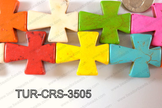 Howlite Cross 35x30mm TUR-CRS-3505