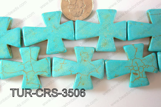 Howlite Cross 35x30mm TUR-CRS-3506