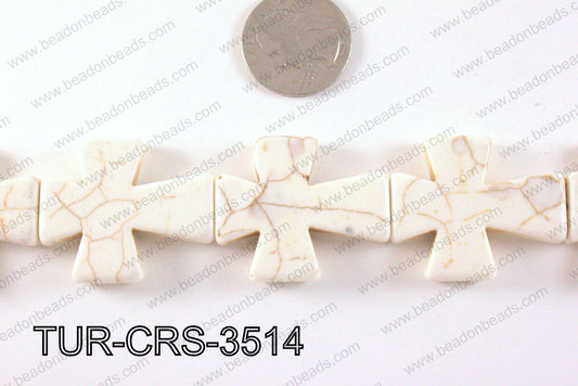 howlite cross 35x30mm white TUR-CRS-3514