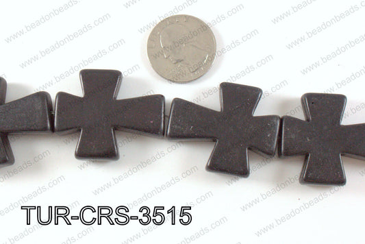 howlite cross 35x30mm black TUR-CRS-3515