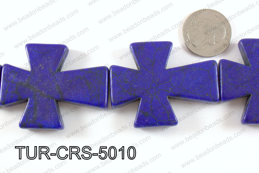 howlite cross 40x50mm dark blue TUR-CRS-5010